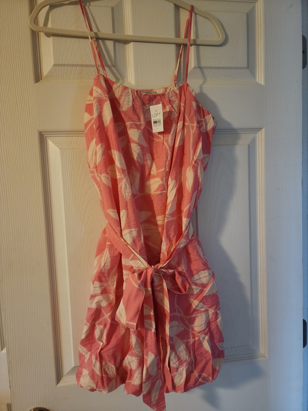 LOFT Coral and White Floral Mini Dress